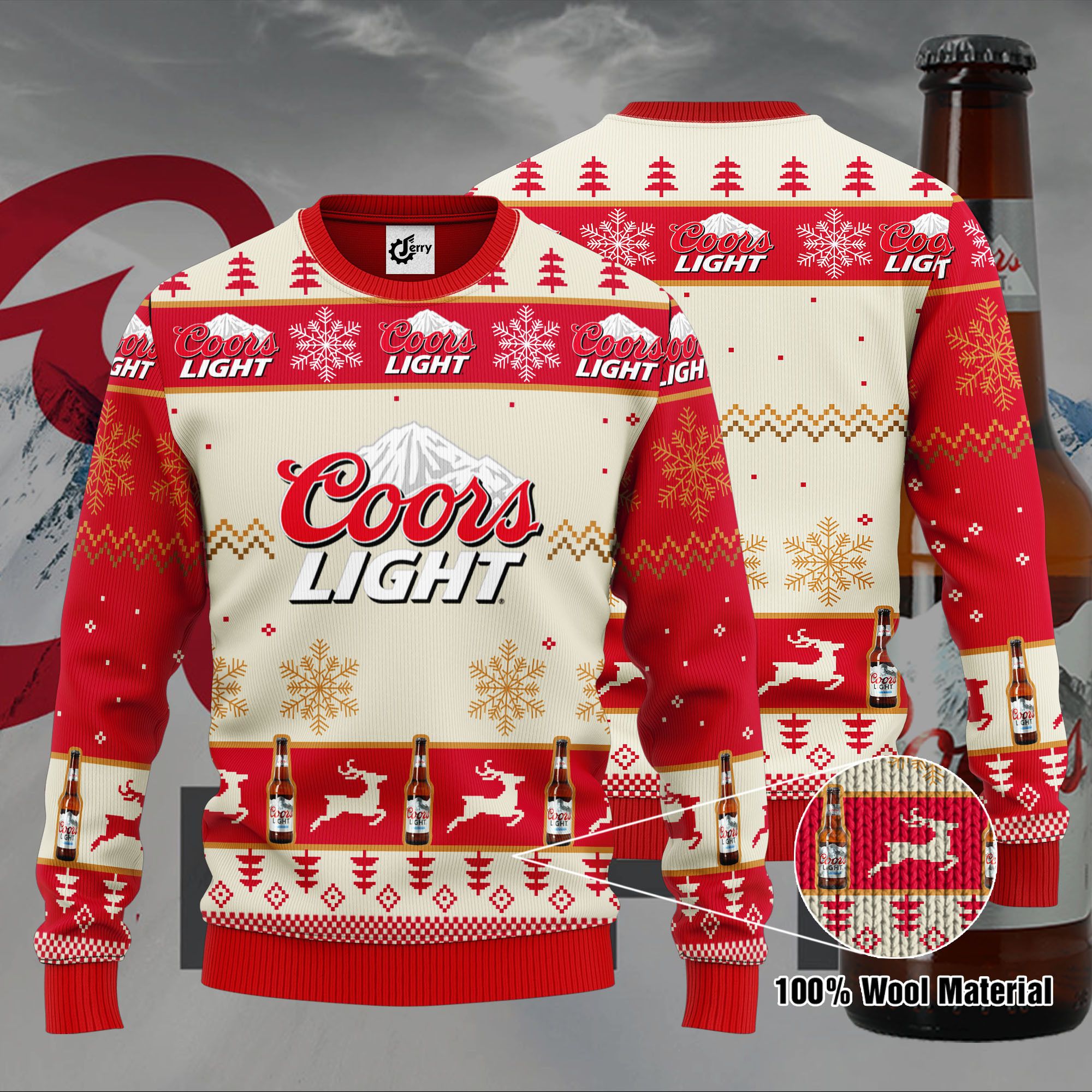 Coors Light 3D Print Ugly Christmas Sweater, Hoodie, Zip Hoodie, Bomber Jacket