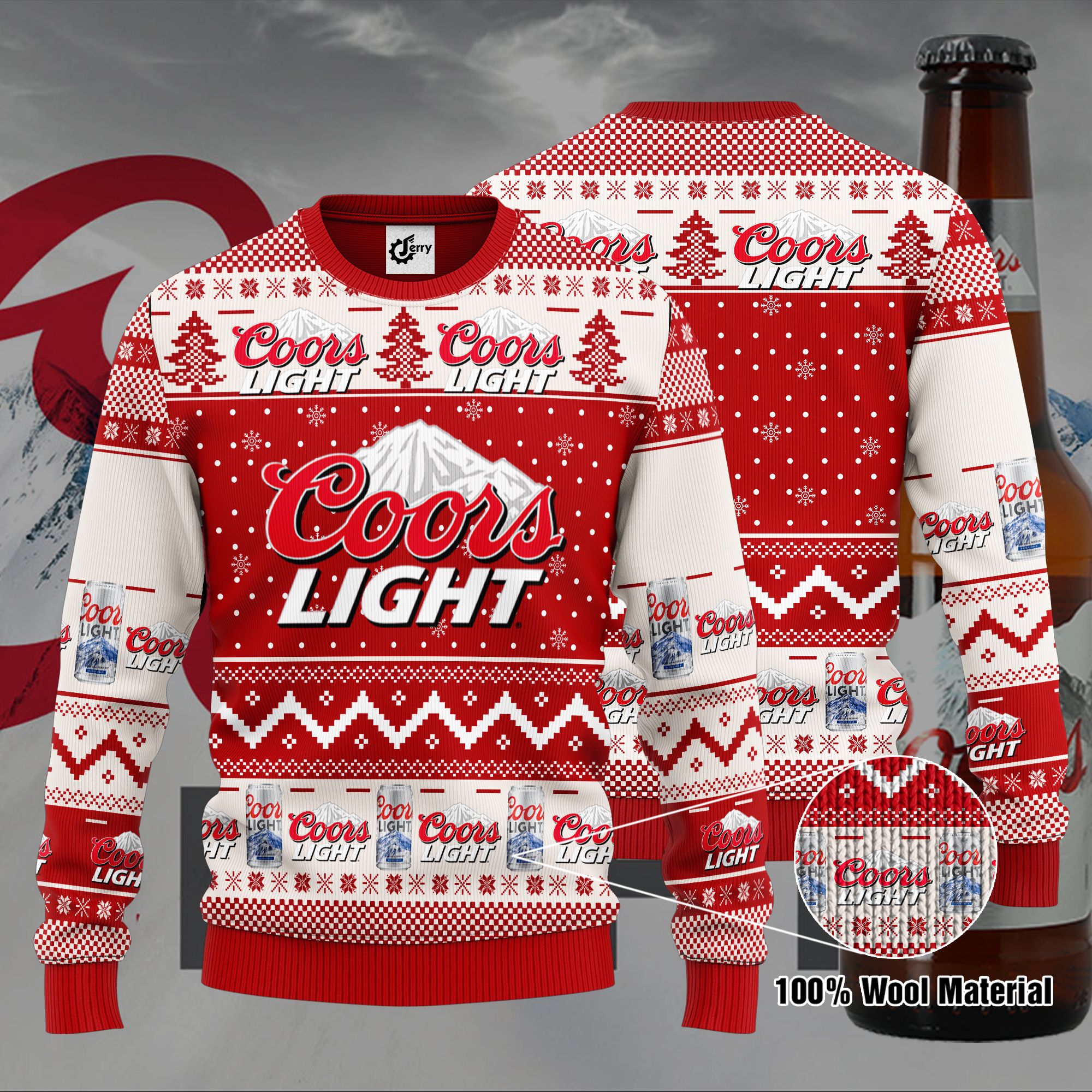 Coors Light 3D Print Ugly Christmas Sweater, Hoodie, Zip Hoodie, Bomber Jacket