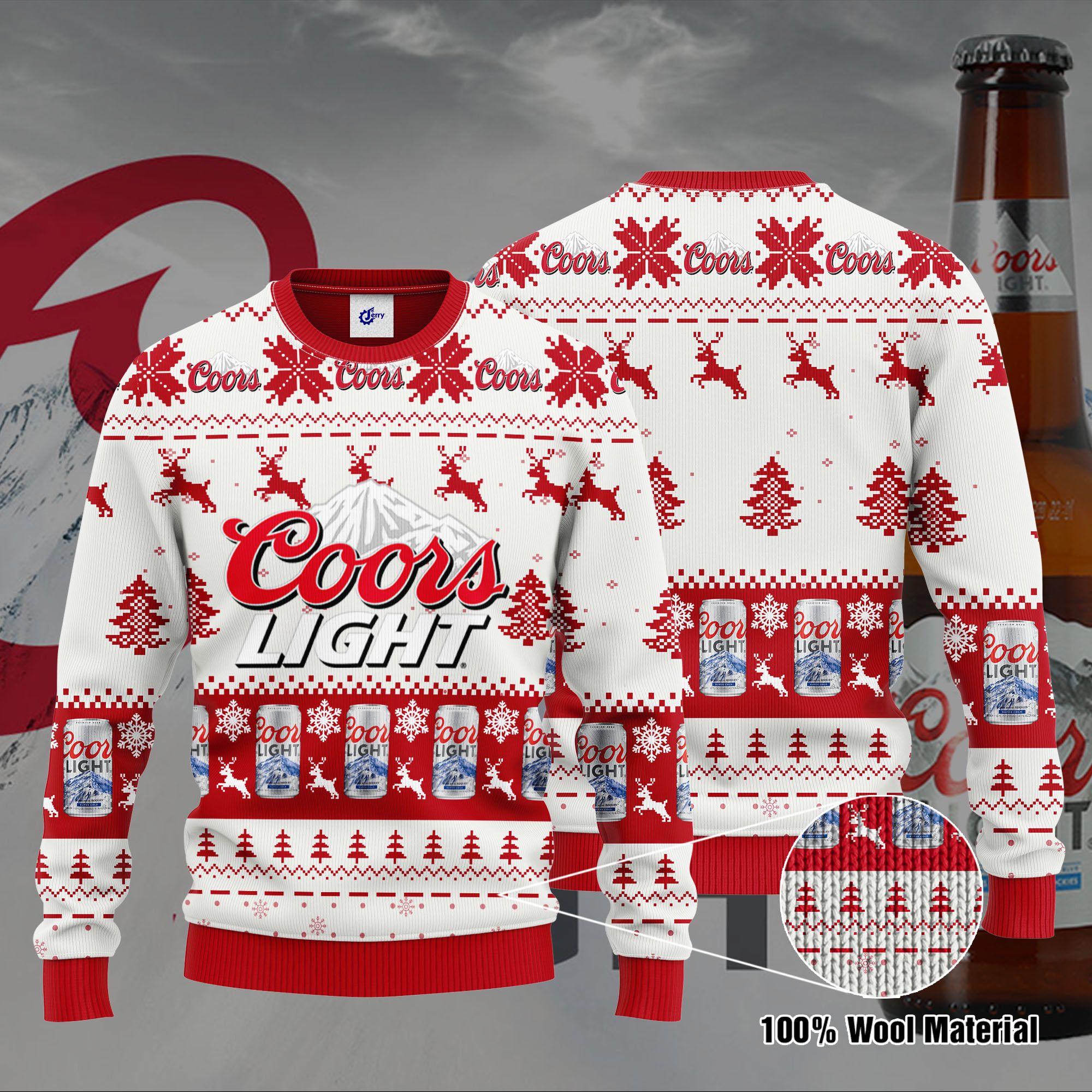 Coors Light 3D Print Ugly Christmas Sweater, Hoodie, Zip Hoodie, Bomber Jacket