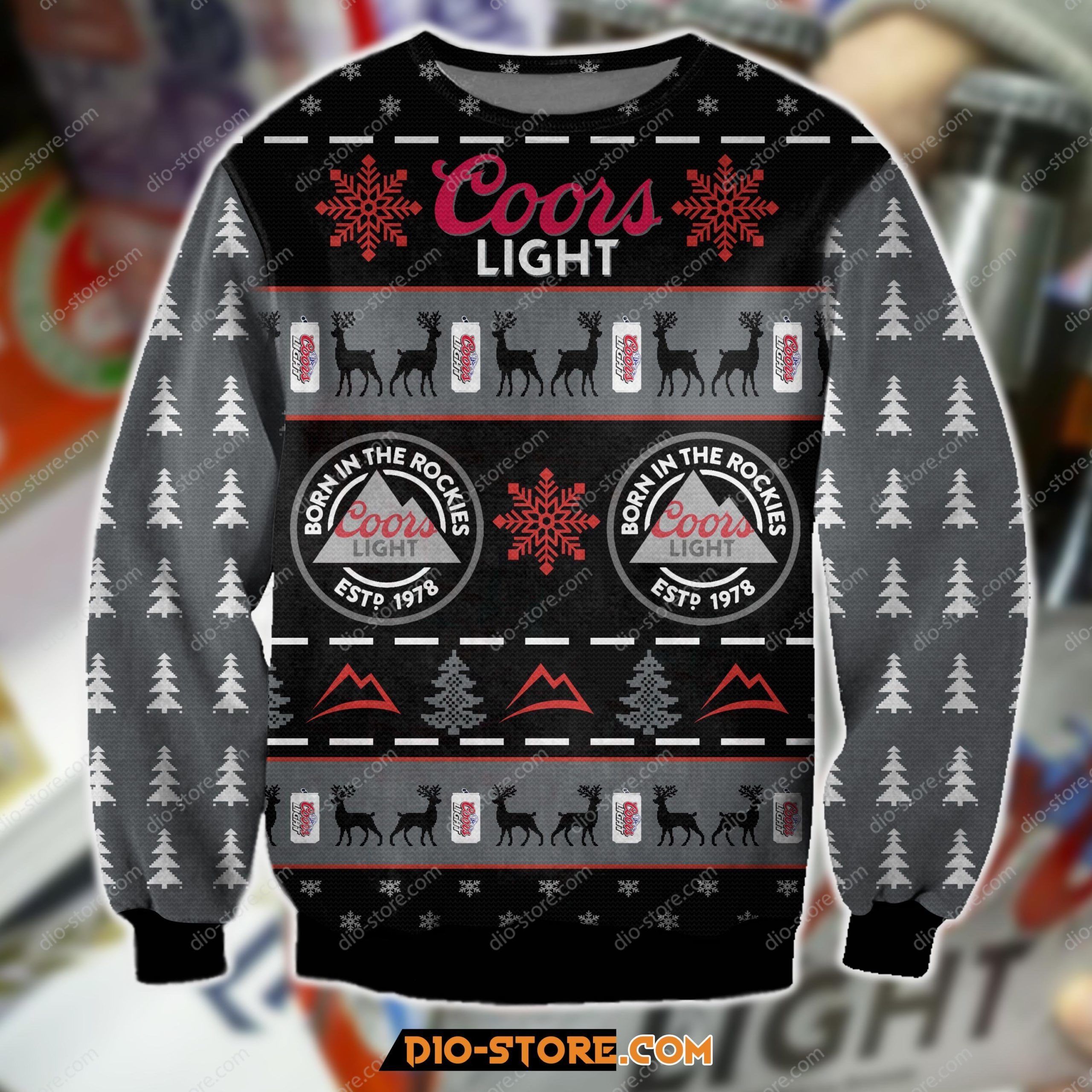 Coors Light Beer Knitting Pattern 3D Print Ugly Christmas Sweater