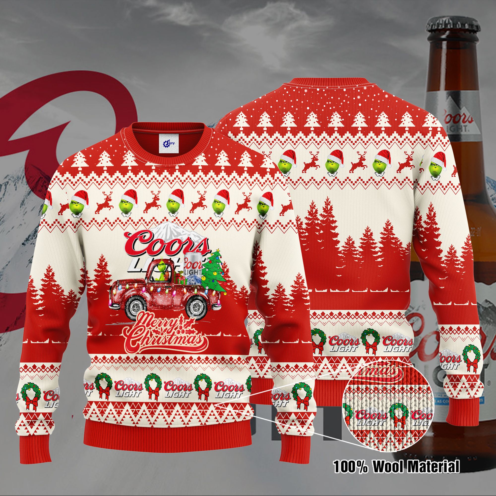 Coors Light Grinch Merry Christmas Ugly Christmas Sweater, Hoodie, Zip Hoodie, Bomber Jacket