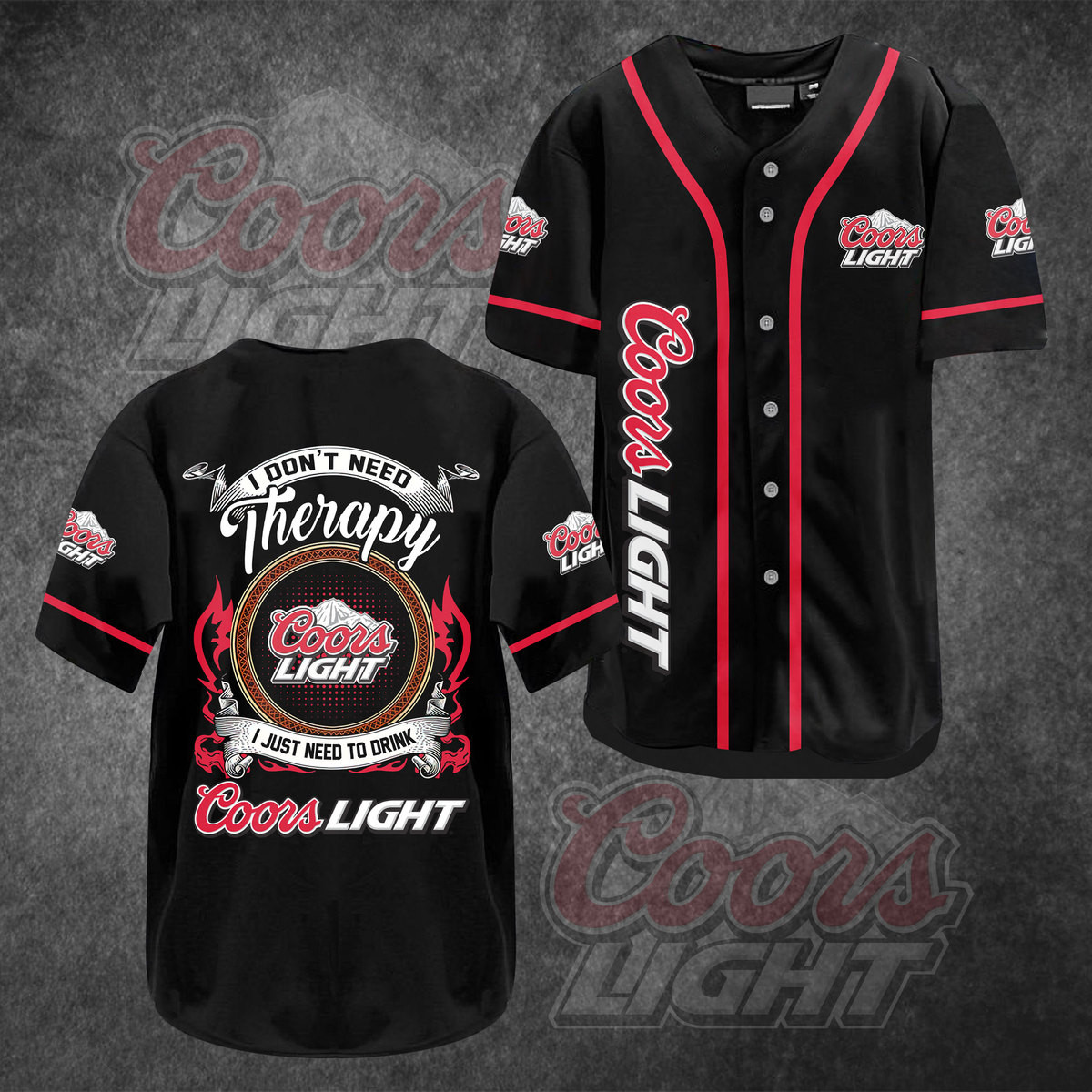 Coors Light Therapy Baseball Jersey, Gift For Beer Lover, Coors Light Beer Baseball Jersey