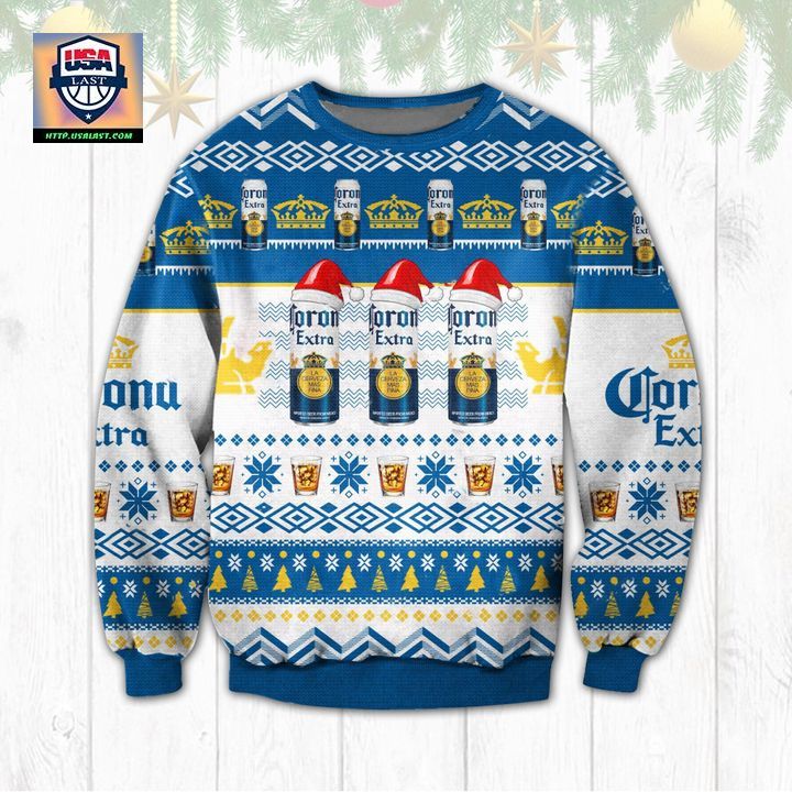Corona Extra Santa Hat Ugly Christmas Sweater
