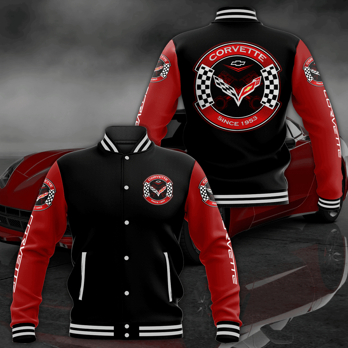 Corvette Fashion Baseball Jacket for Men & Women | Vehicle Brand Fan Gift