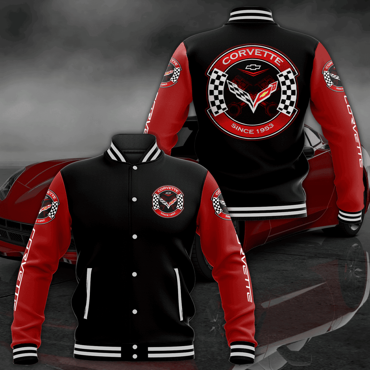 Corvette Fashion Baseball Jacket for Men & Women | Vehicle Brand Fan Gift