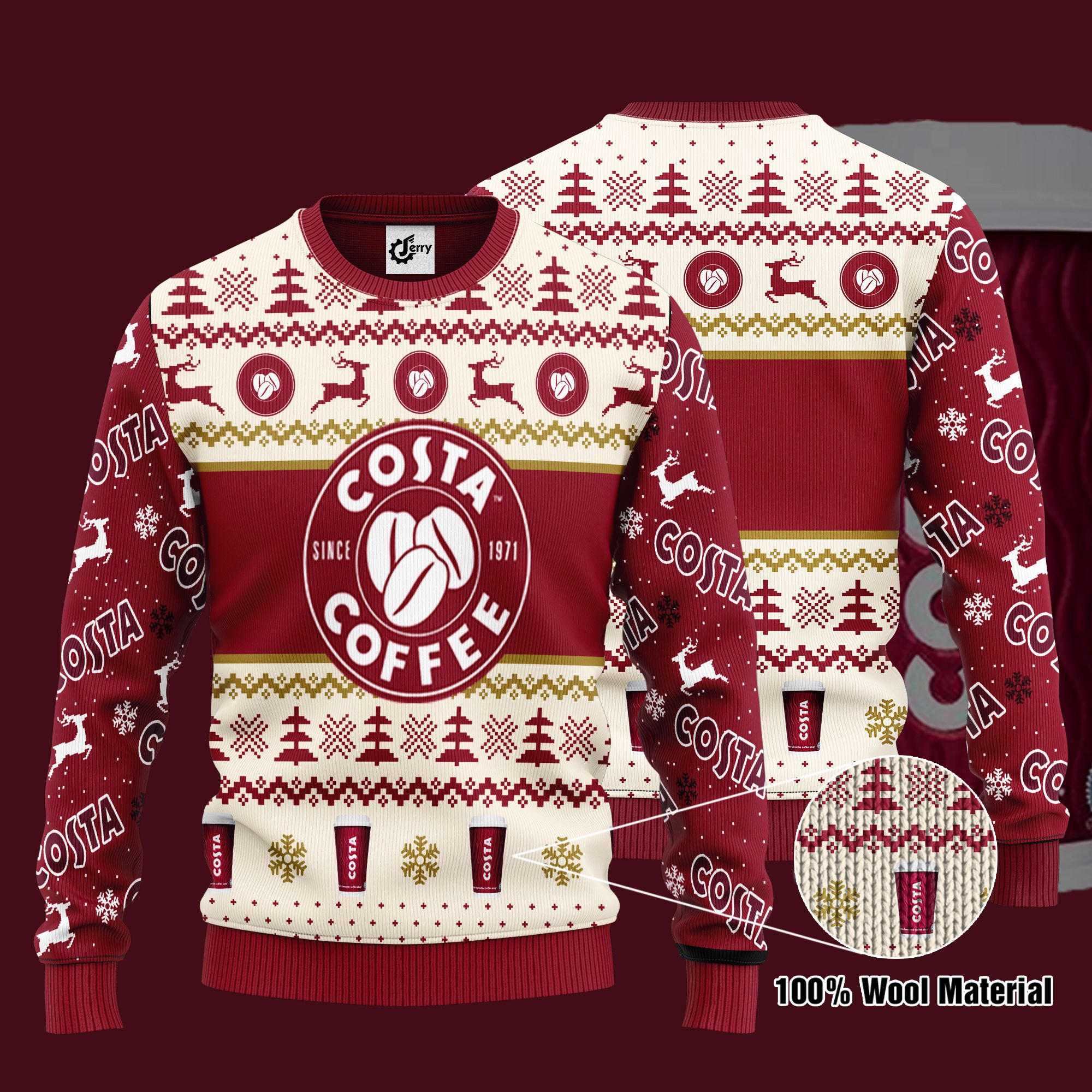 Costa 3D Print Ugly Christmas Sweater, Hoodie, Zip Hoodie, Bomber Jacket