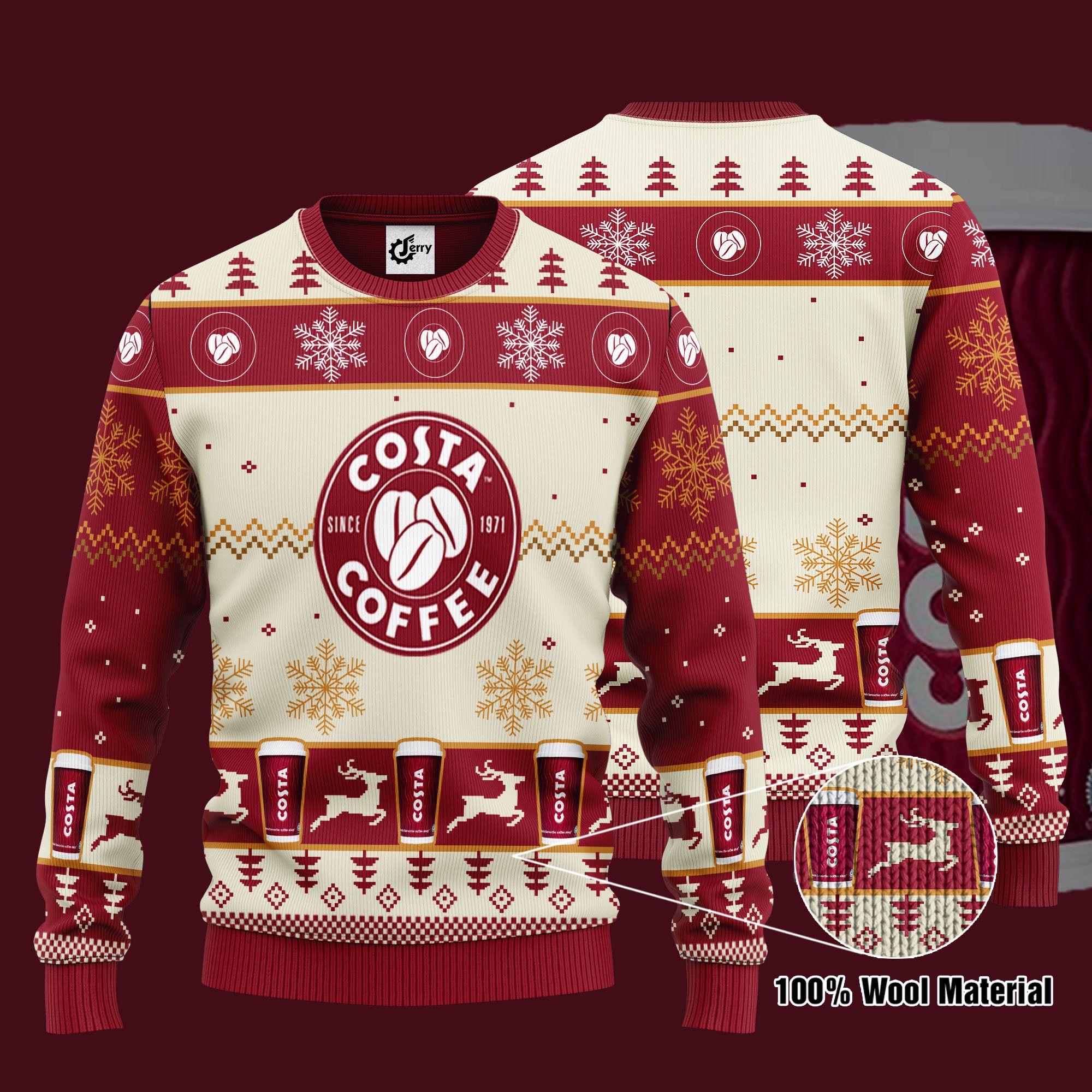 Costa 3D Print Ugly Christmas Sweater, Hoodie, Zip Hoodie, Bomber Jacket