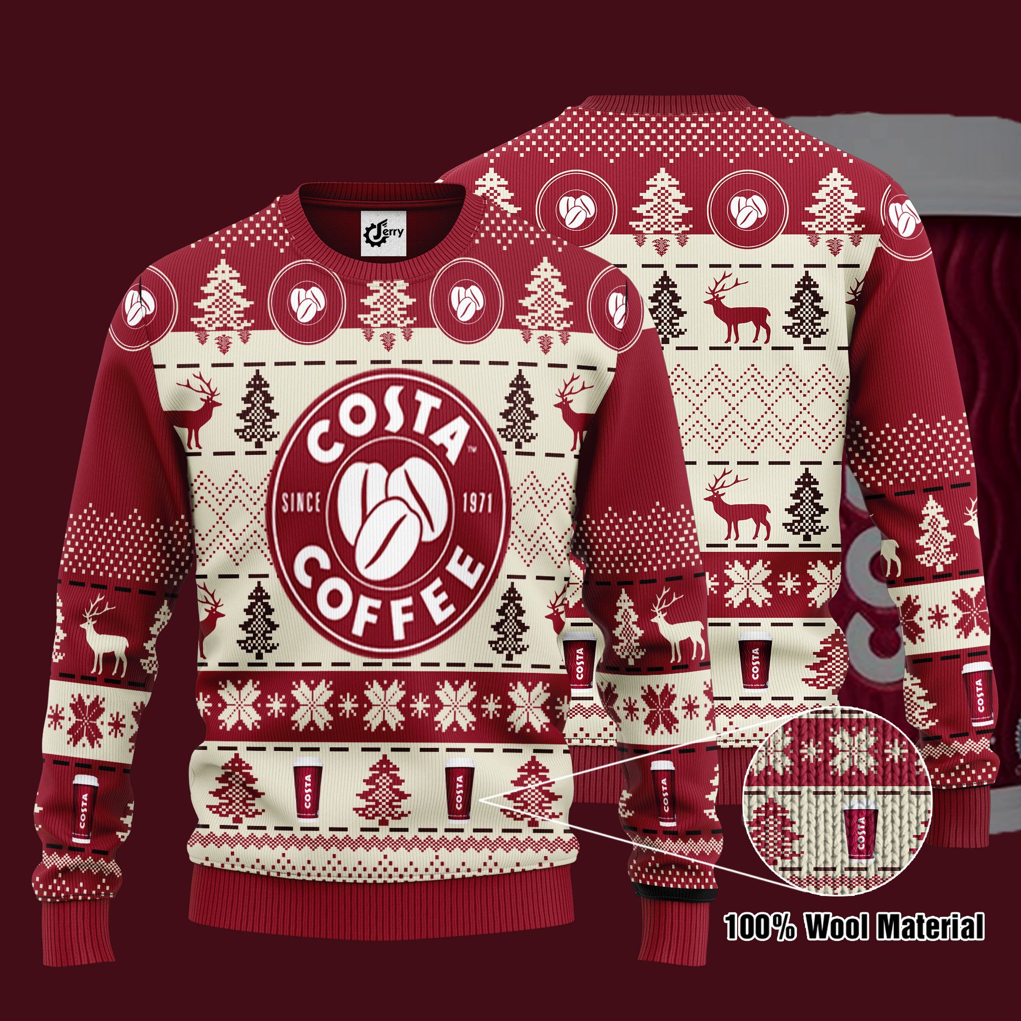 Costa 3D Print Ugly Christmas Sweater, Hoodie, Zip Hoodie, Bomber Jacket