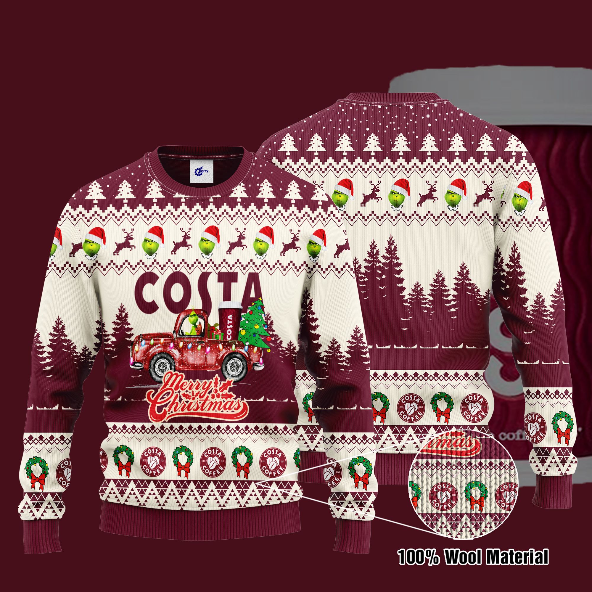 Costa Grinch Merry Christmas Ugly Christmas Sweater, Hoodie, Zip Hoodie, Bomber Jacket