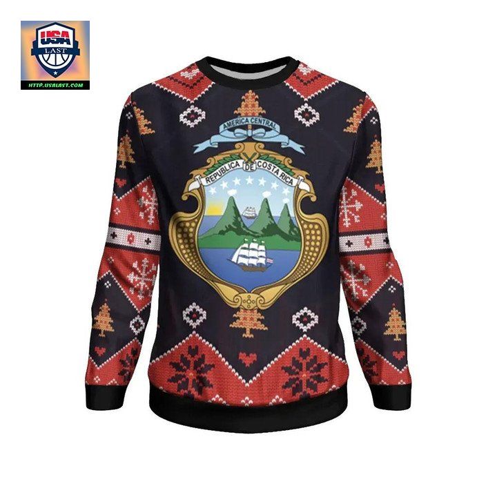 Costa Rica Christmas Sweater Santa Claus Ho Ho Ho Bn1810