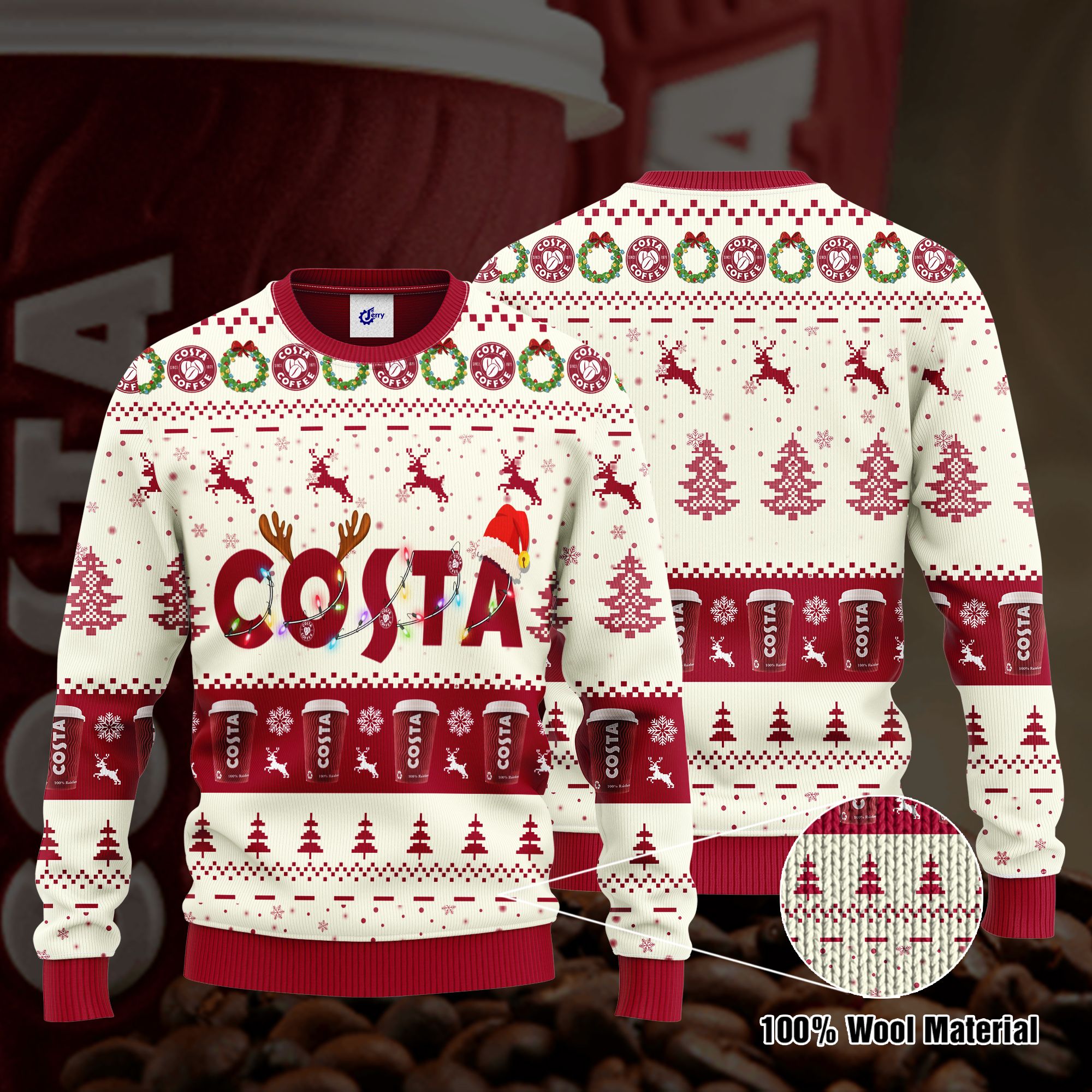 Costa Santa Hat Christmas Ugly Christmas Sweater, Hoodie, Zip Hoodie, Bomber Jacket