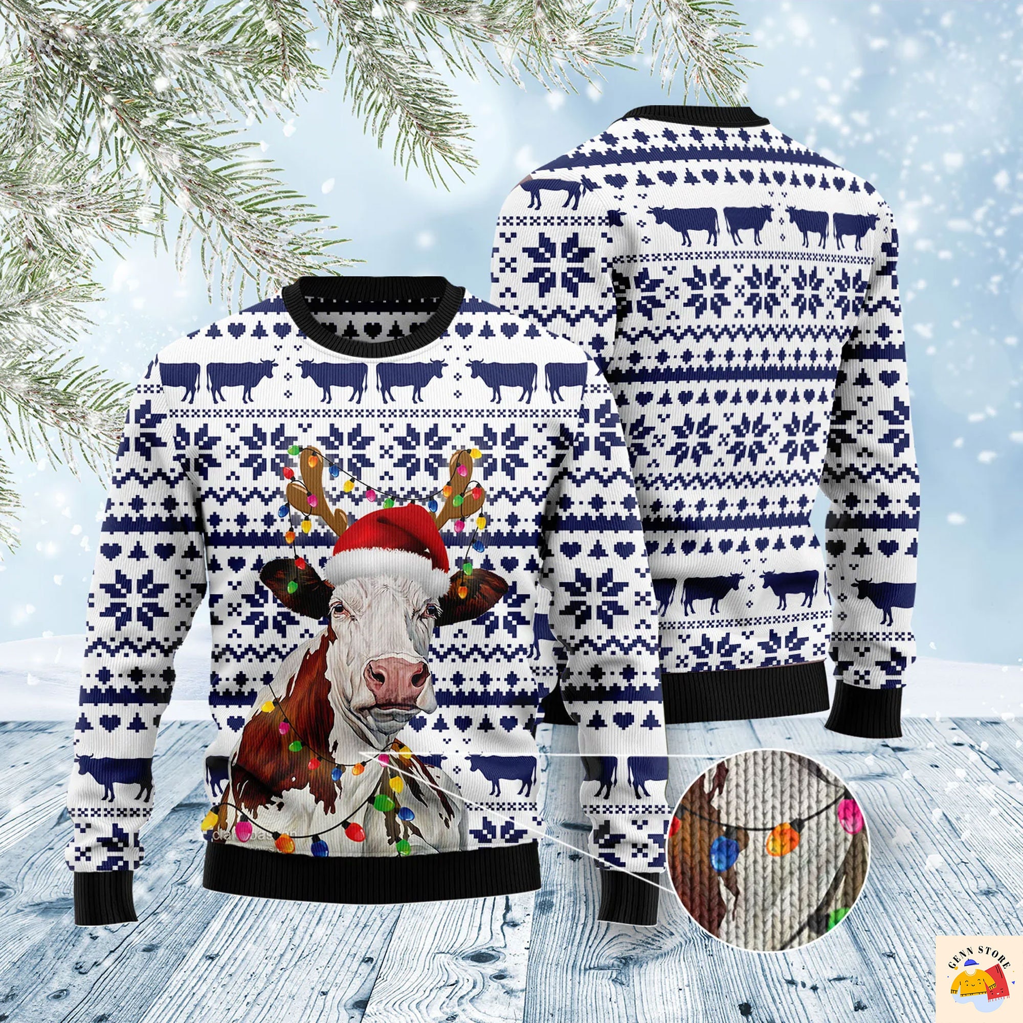 Cow Christmas Reunion Ugly Christmas Sweater