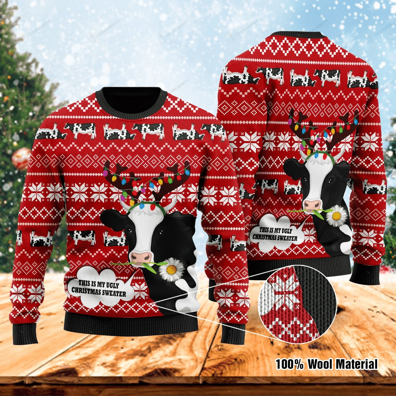 Cow Ugly Christmas Sweater, Perfect Holiday Gift