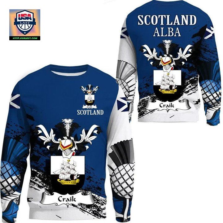 Craik Scottish Family Crest Scotland Special Sweater 