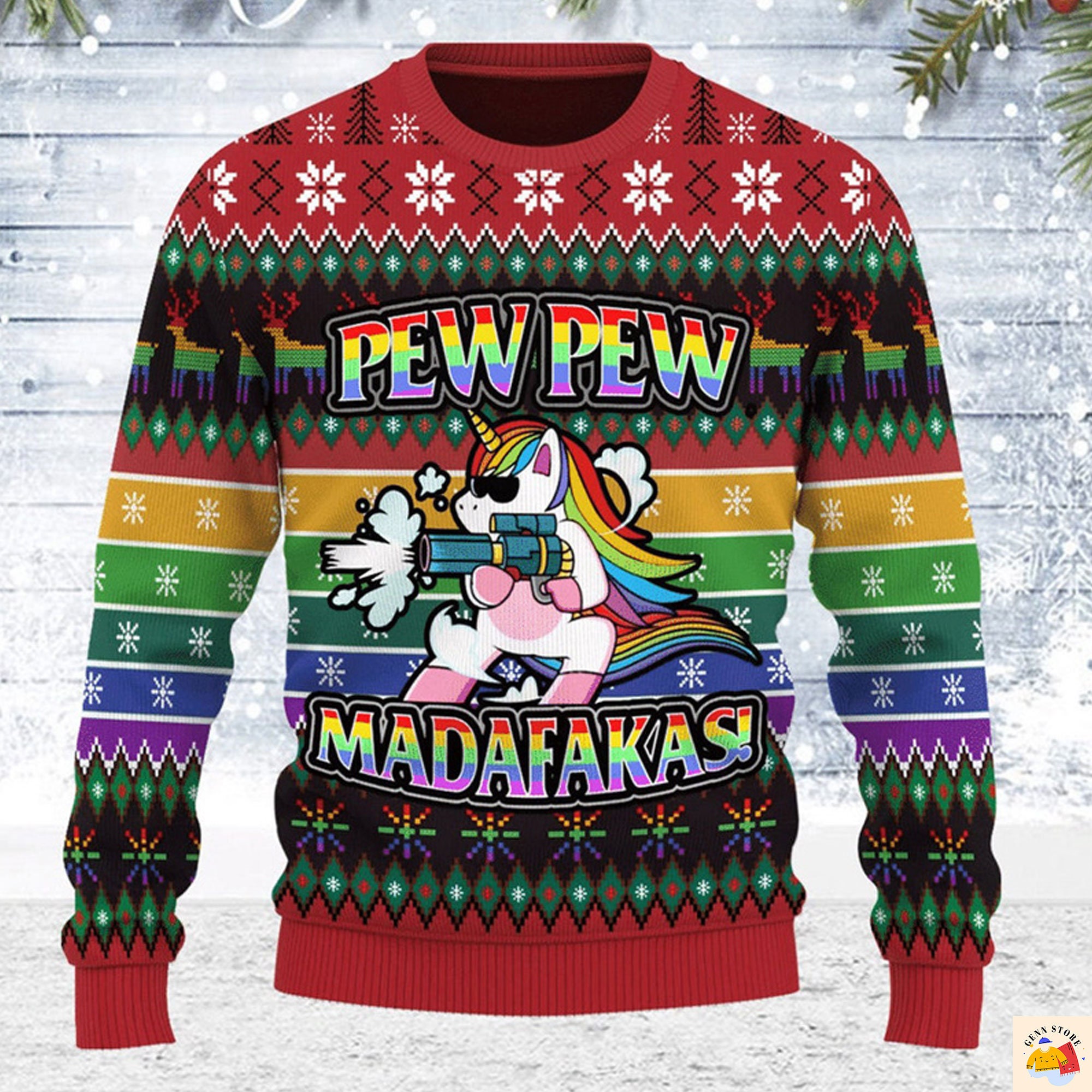 Crazy Unicorn Christmas Ugly Sweater, Christmas Sweater, Christmas Sweater, Xmas Sweater