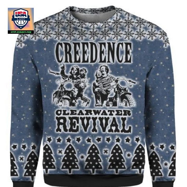 Creedence Clearwater Revival Rockband 3D Print Ugly Christmas Sweater Hoodie