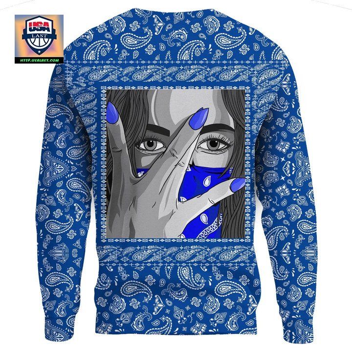 Crips Girl Sweater Blue Bandana A31
