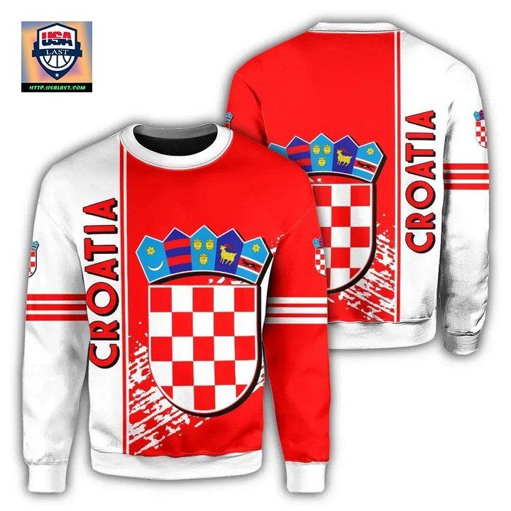 Croatia Coat Of Arms Sweater Quarter Style J7