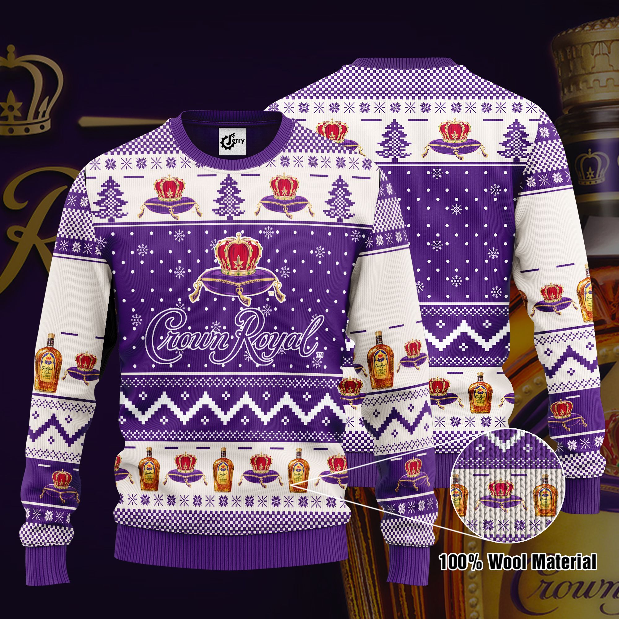 Crown Royal 3D Print Ugly Christmas Sweater, Hoodie, Zip Hoodie, Bomber Jacket