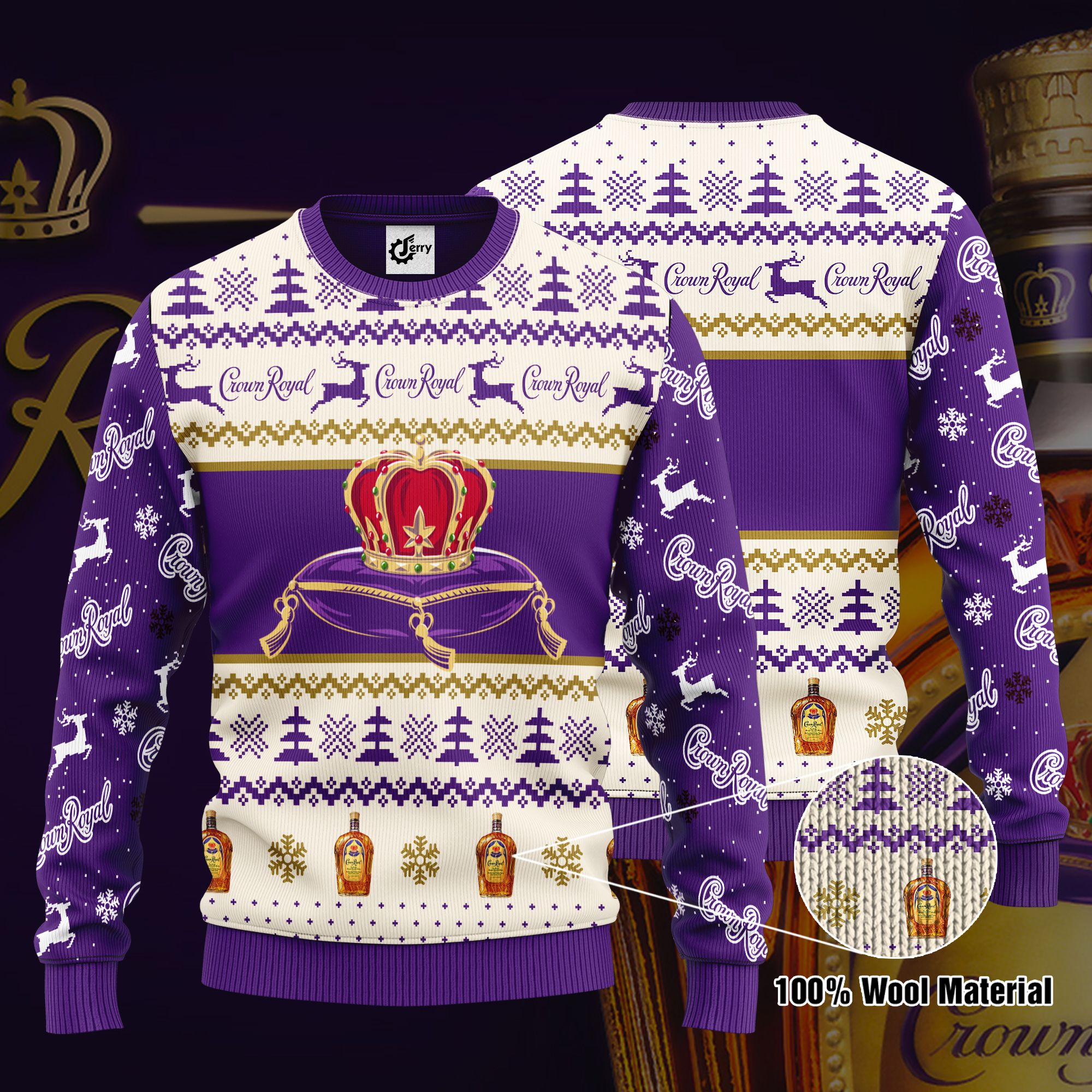 Crown Royal 3D Print Ugly Christmas Sweater, Hoodie, Zip Hoodie, Bomber Jacket