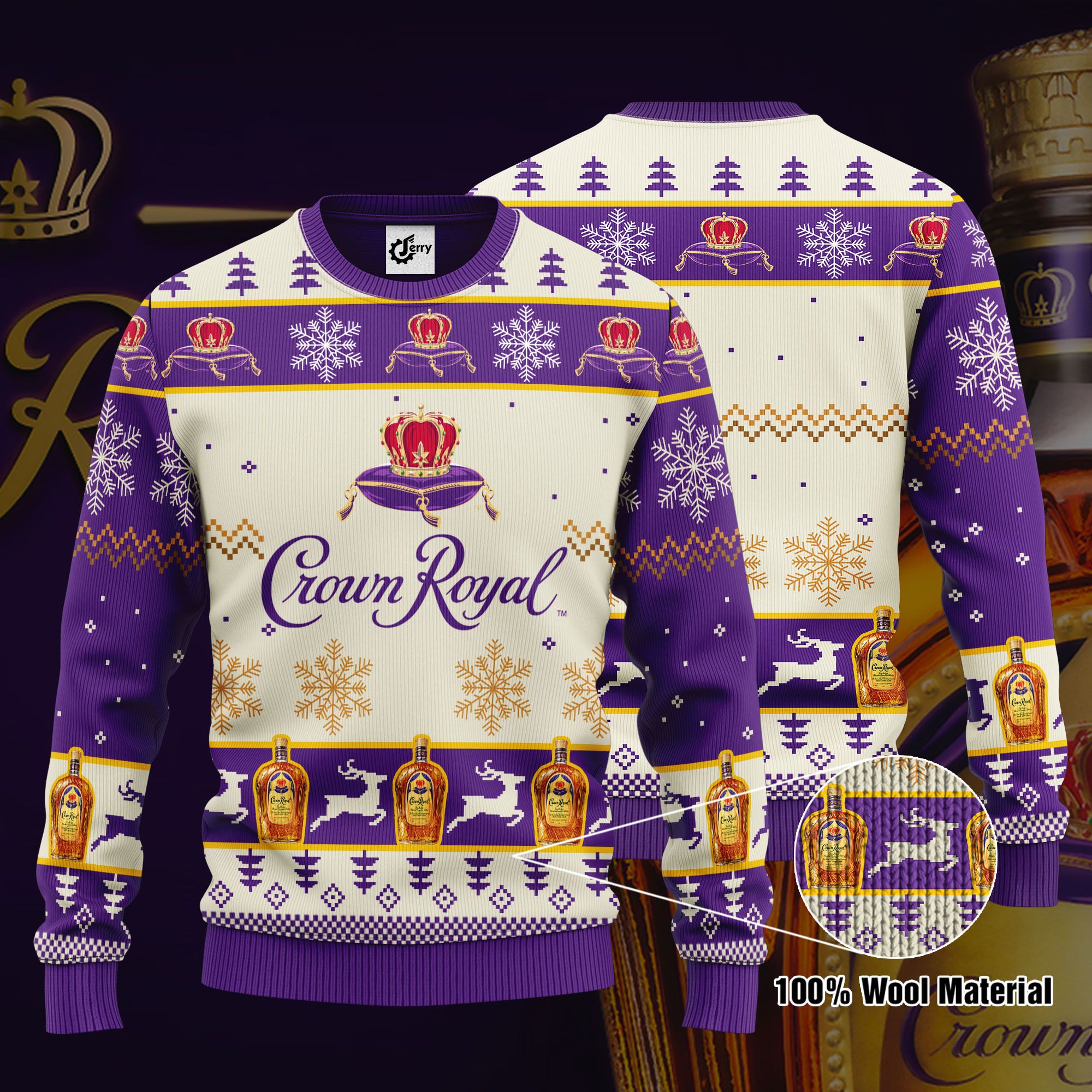 Crown Royal 3D Print Ugly Christmas Sweater, Hoodie, Zip Hoodie, Bomber Jacket