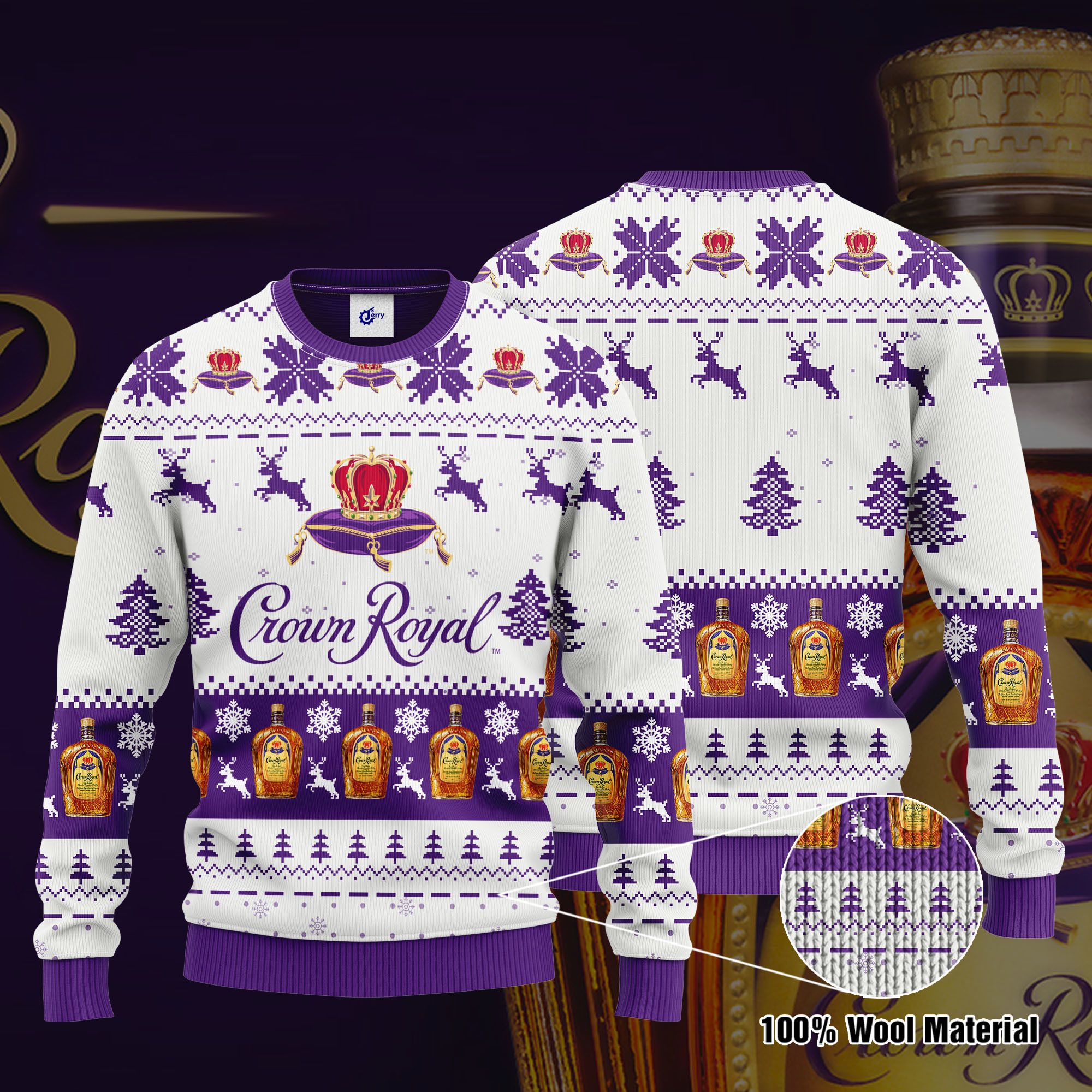 Crown Royal 3D Print Ugly Christmas Sweater, Hoodie, Zip Hoodie, Bomber Jacket