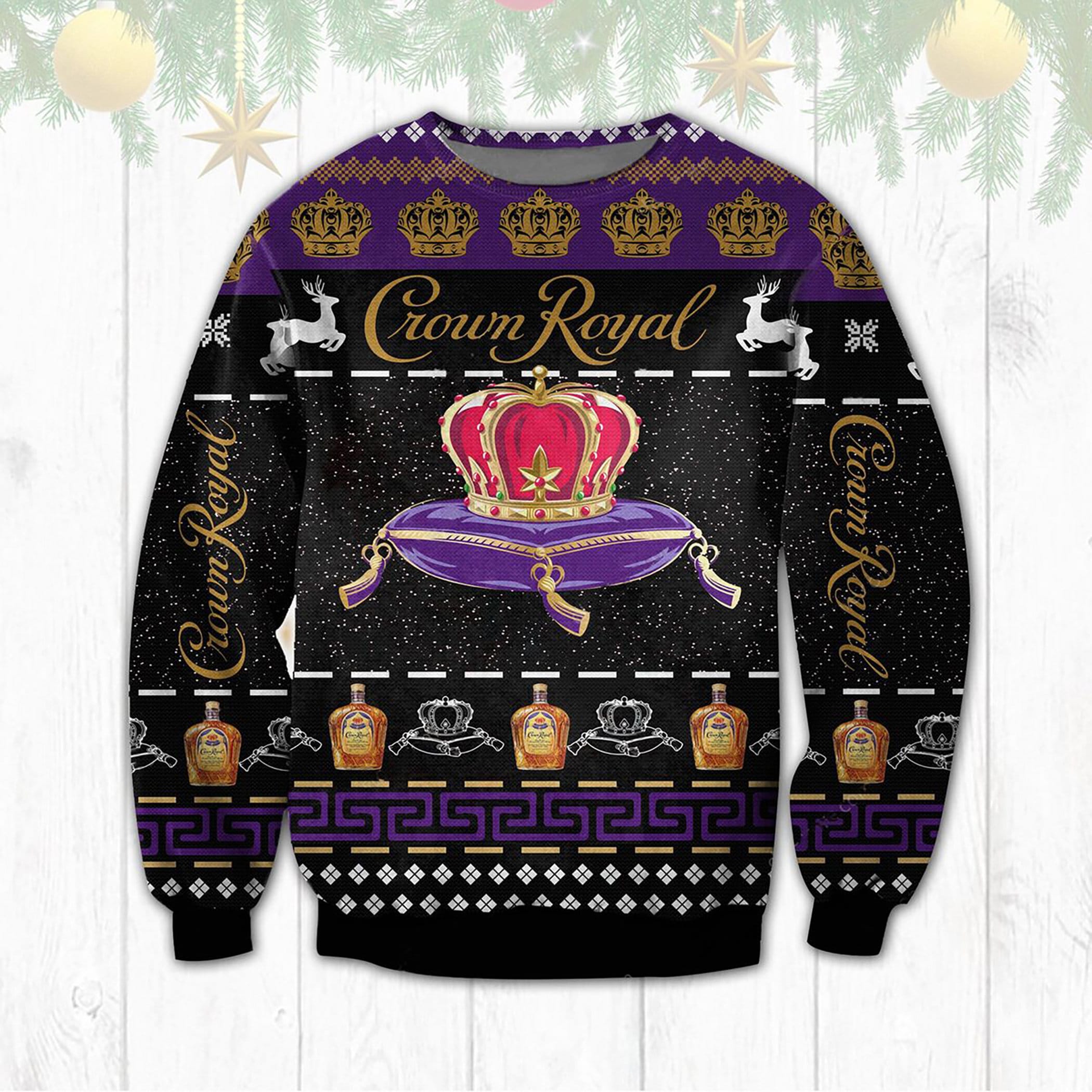 Crown Royal Alcohol Black Ugly Christmas Sweater