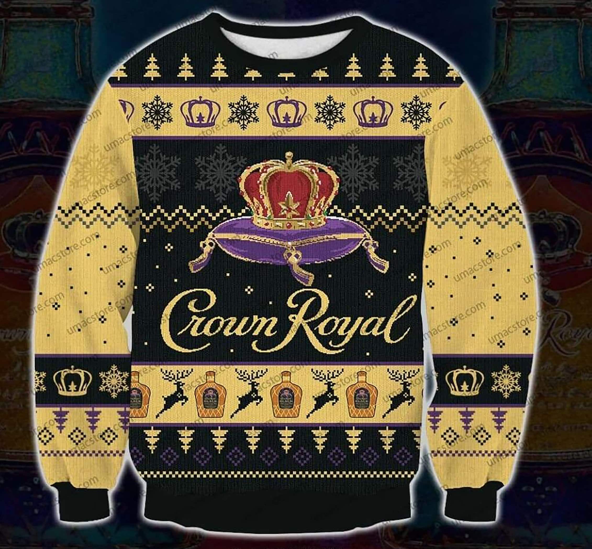 Crown Royal Black Print Ugly Christmas Sweater