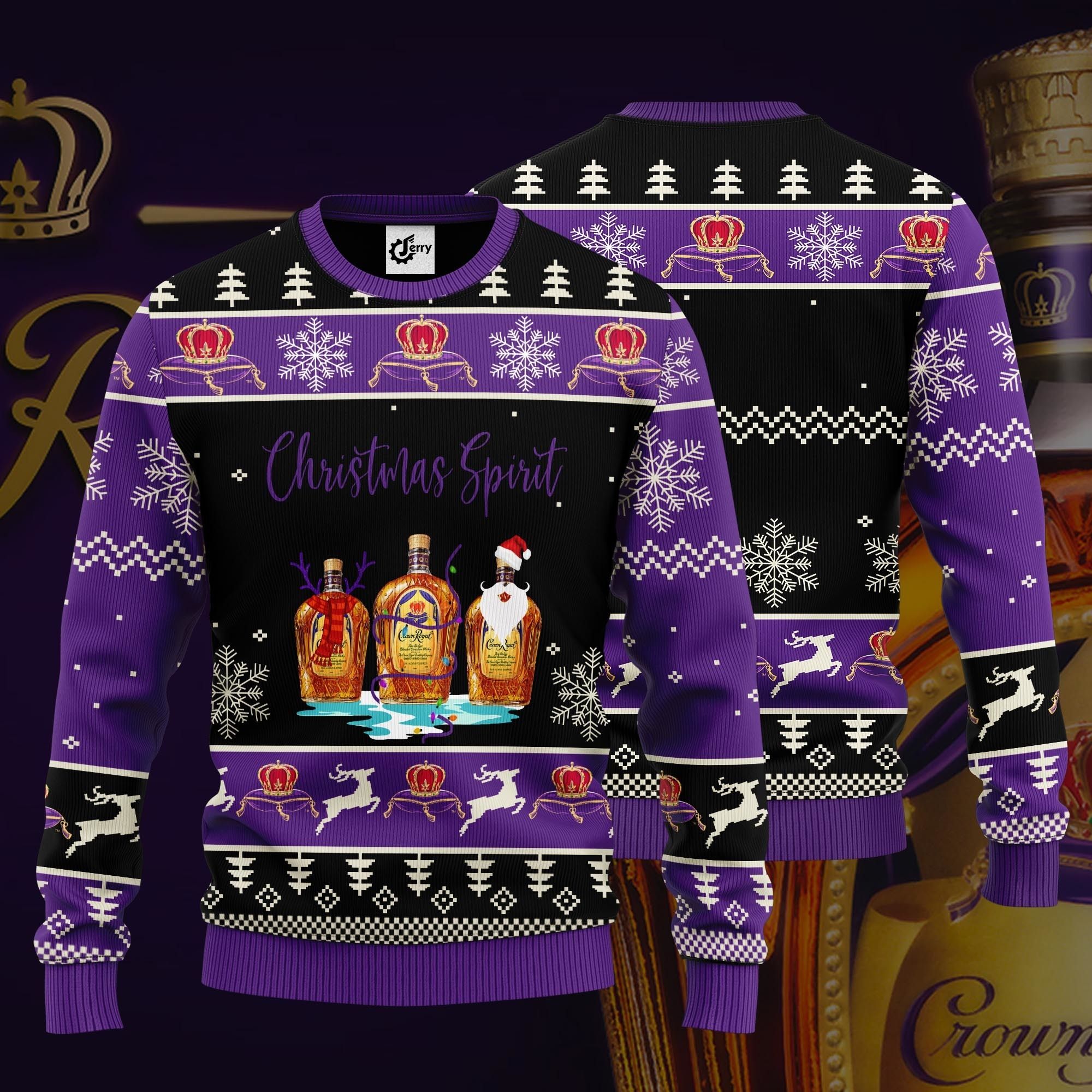 Crown Royal Christmas Spirit Ugly Christmas Sweater
