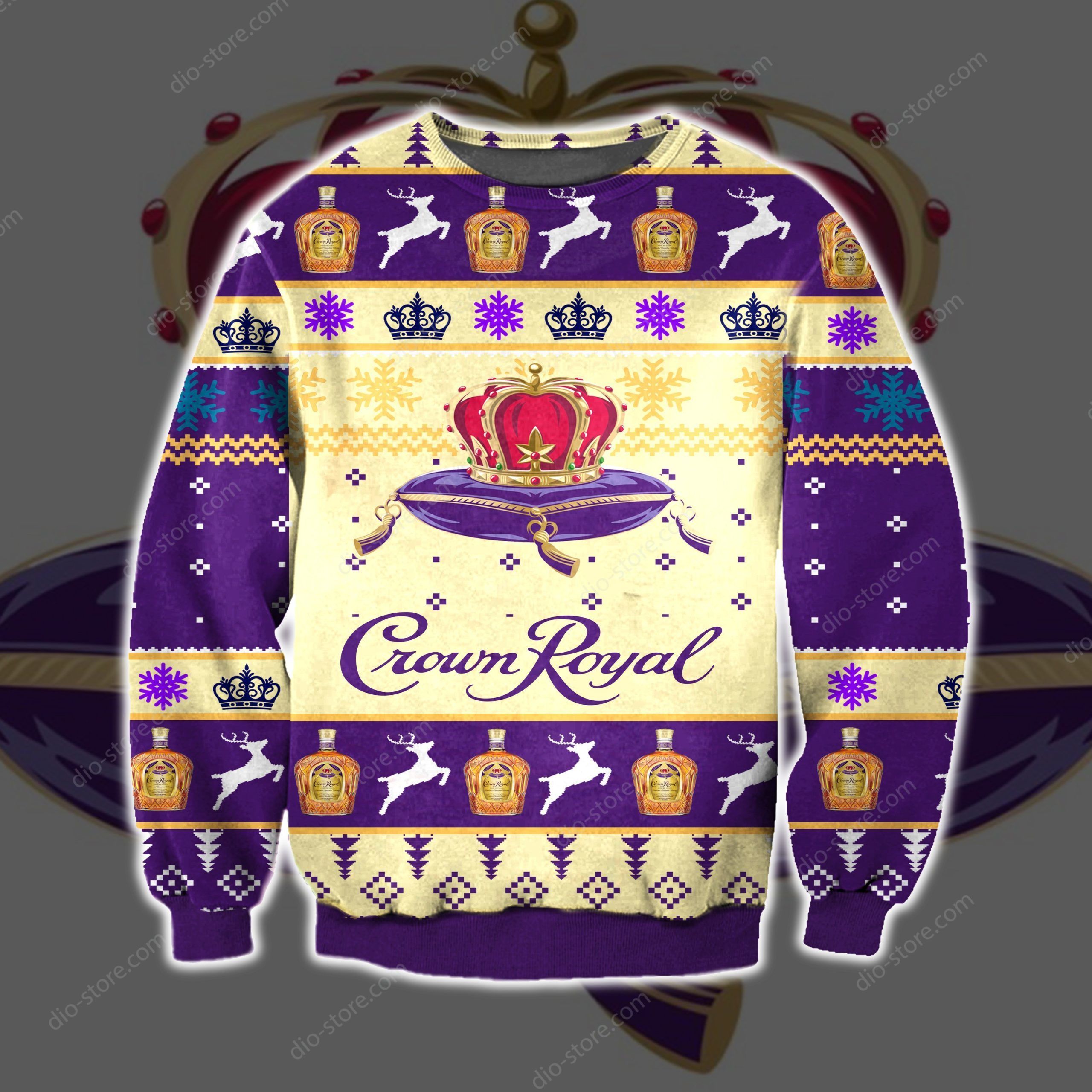 Crown Royal Knitting Pattern 3D Print Ugly Sweater