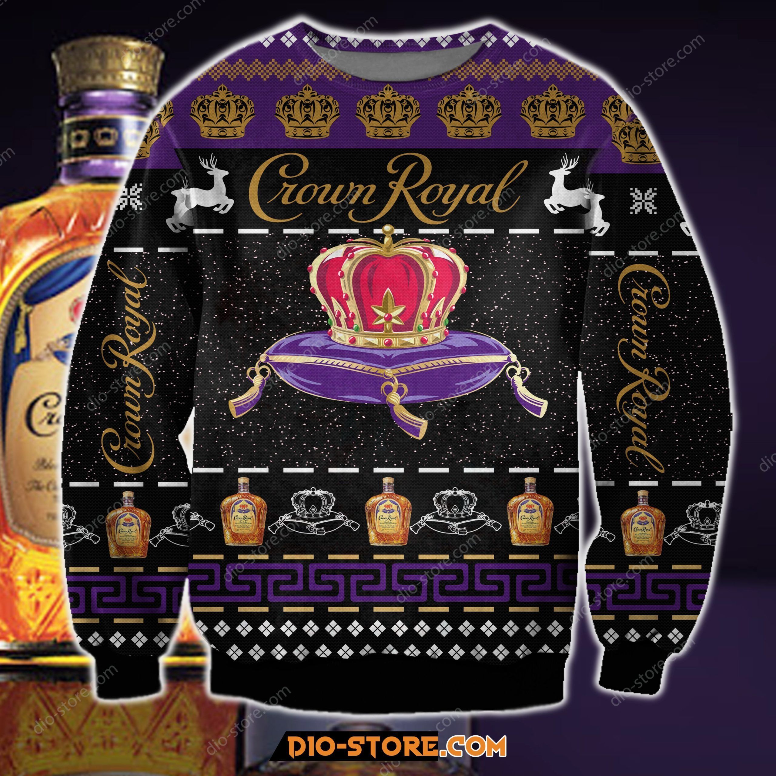 Crown Royal Knitting Pattern 3D Print Ugly Sweater
