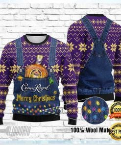 Crown Royal Merry Christmas Ugly Christmas Sweater, Perfect Holiday Gift