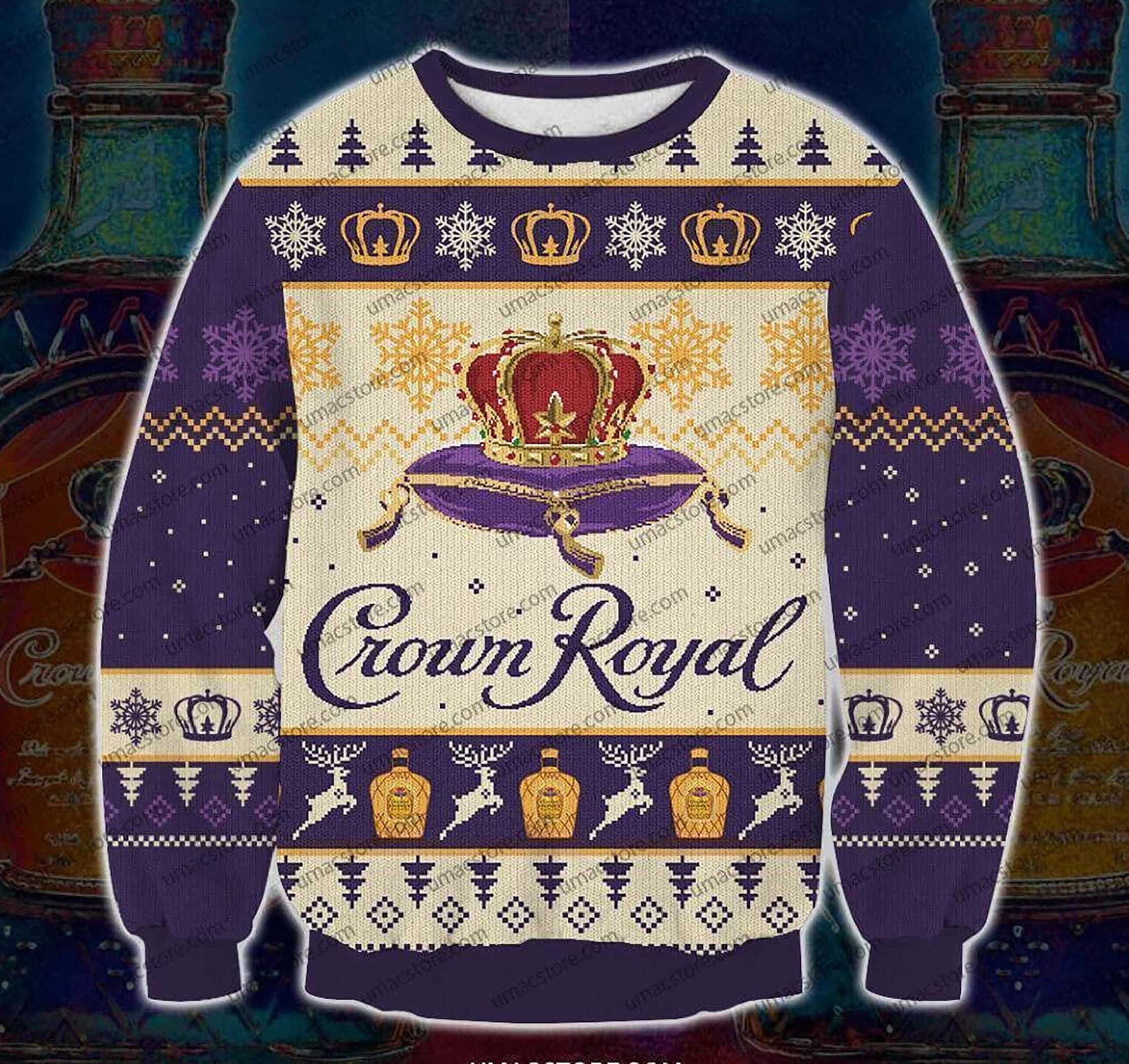 Crown Royal Print Ugly Christmas Sweater