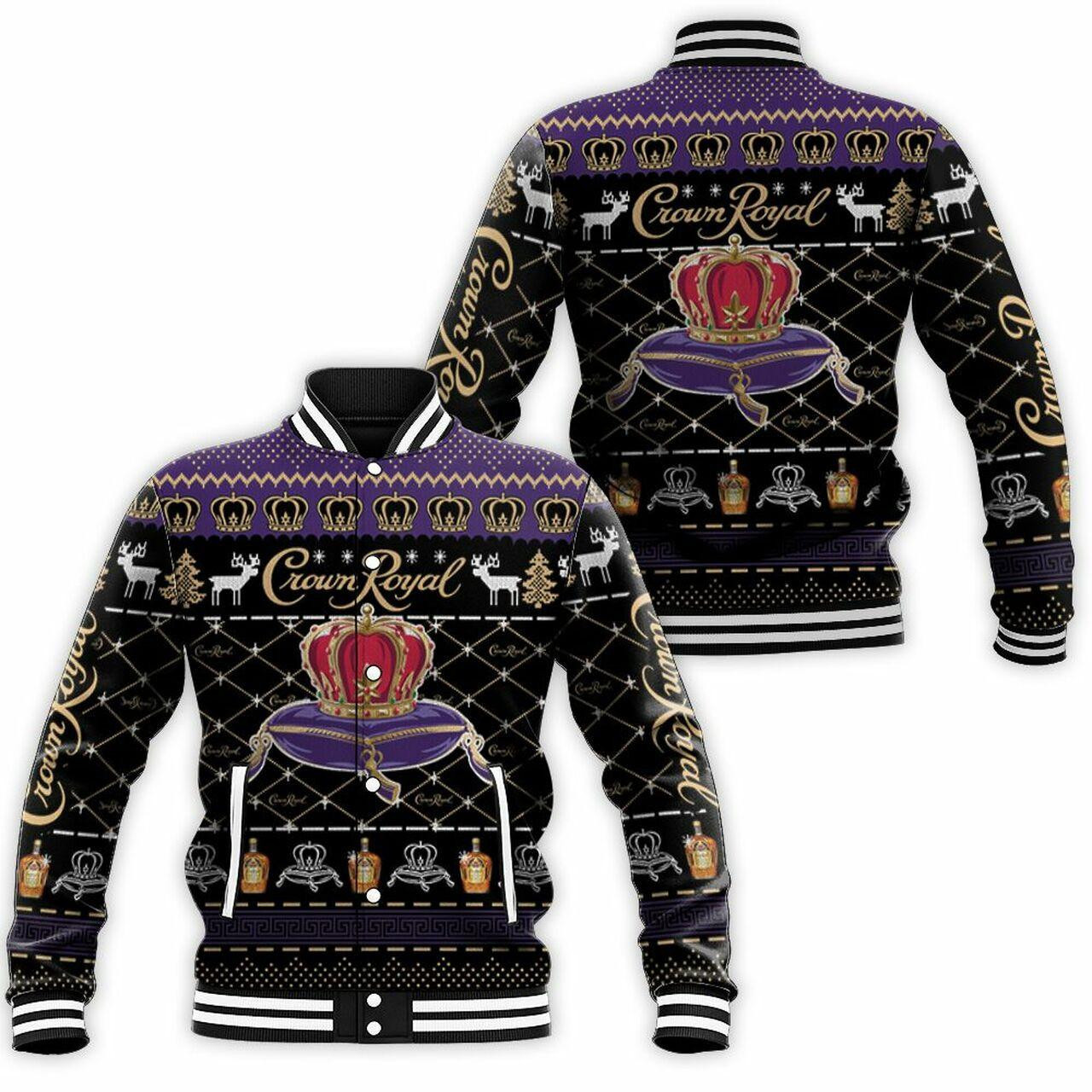 Crown Royal Ugly Christmas Fashion Baseball Jacket for Men & Women | Holiday Gift