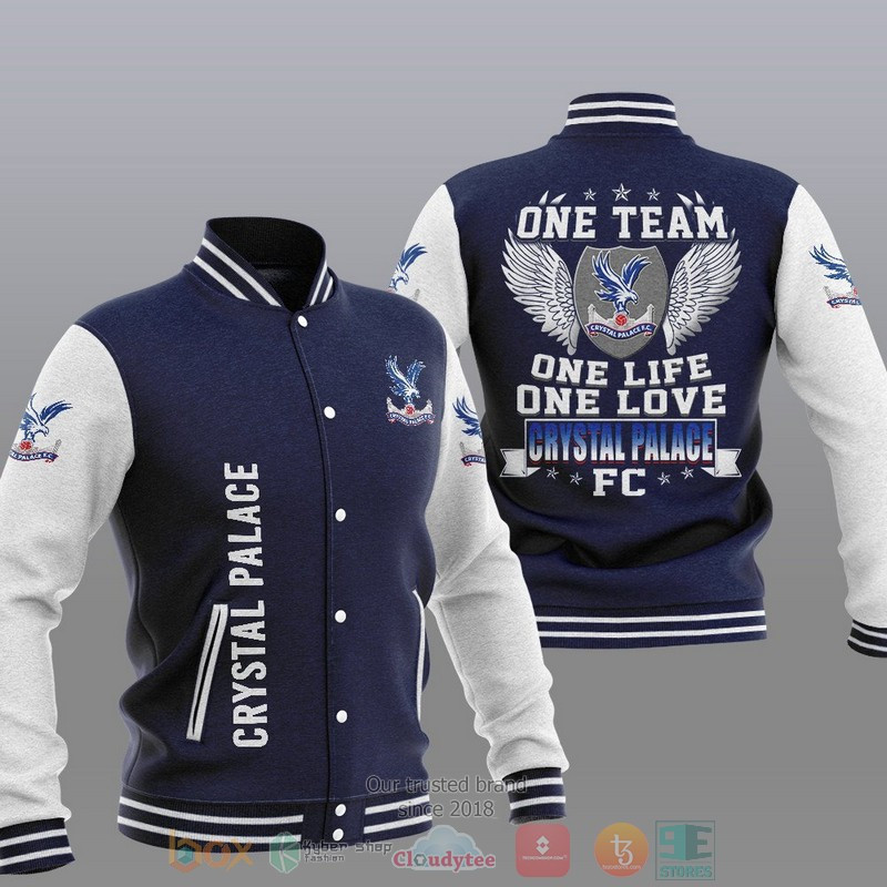 Crystal Palace Dark Blue One Team Varsity Baseball Jacket for Men & Women | Soccer Team Fan Gift