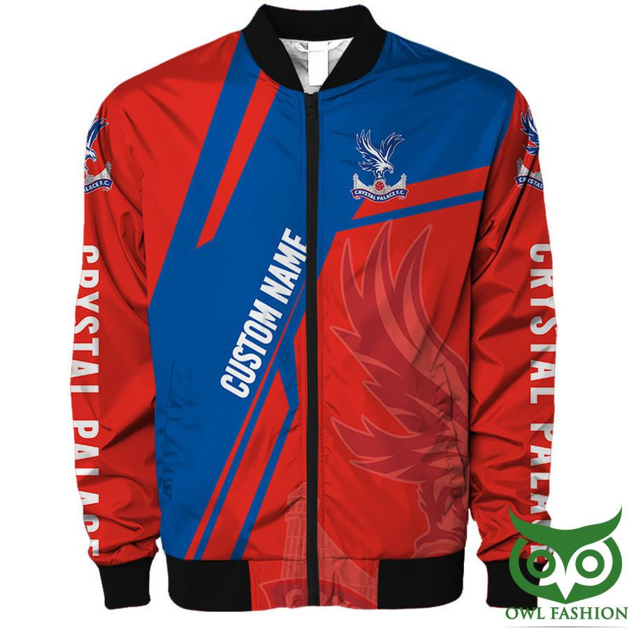 Crystal Palace FC Personalized Red Blue Bomber Jacket | Streetwear Jacket for Men & Women | Fan Gift