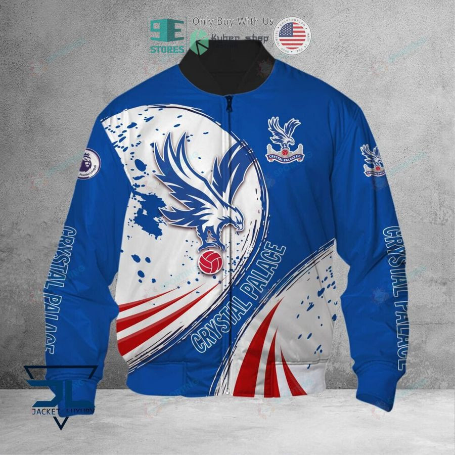 Crystal Palace FC White Blue Logo Bomber Jacket | Streetwear Jacket for Men & Women | Fan Gift