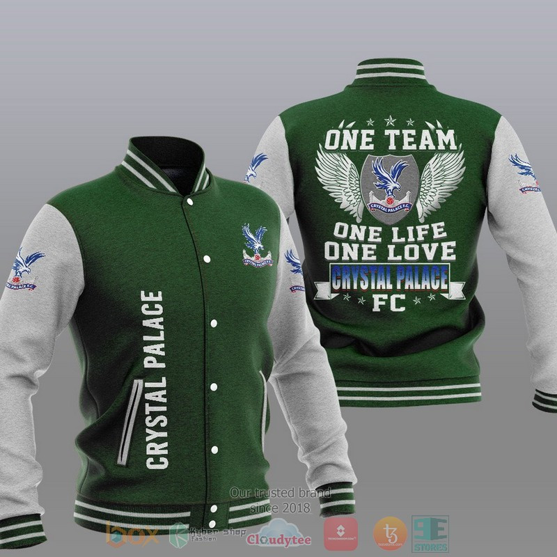 Crystal Palace Green One Team Varsity Baseball Jacket for Men & Women | Soccer Team Fan Gift