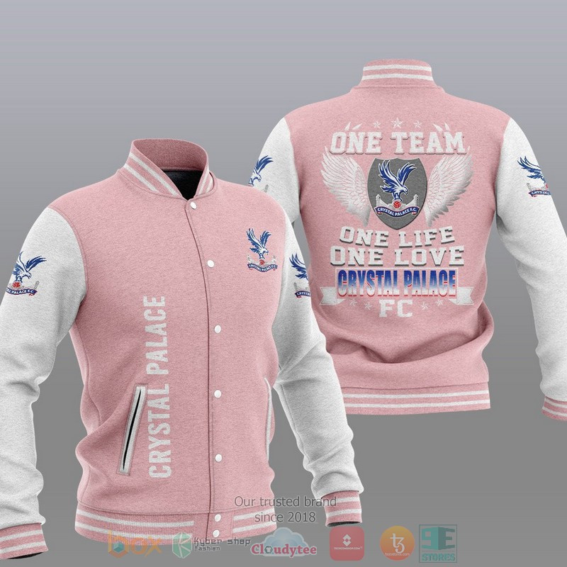 Crystal Palace Pink One Team Varsity Baseball Jacket for Men & Women | Soccer Team Fan Gift