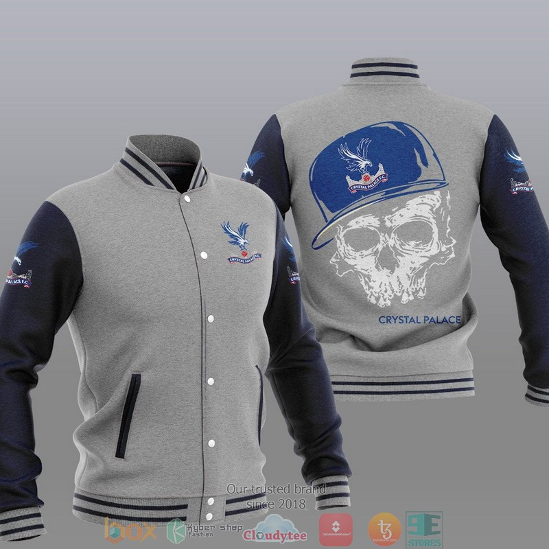 Crystal Palace Skull Varsity Baseball Jacket for Men & Women | Soccer Team Fan Gift