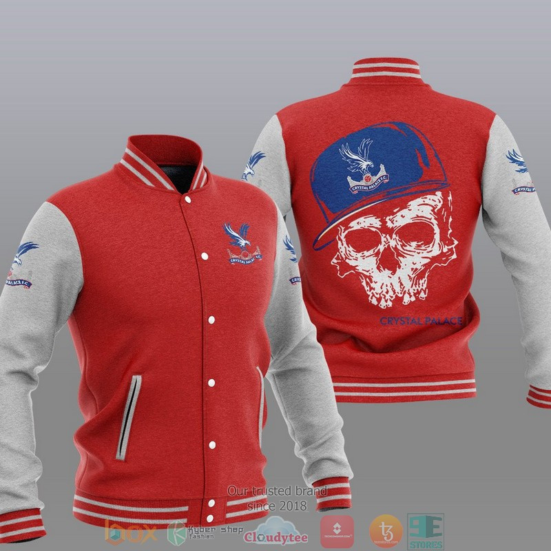 Crystal Palace Skull Varsity Baseball Jacket for Men & Women | Soccer Team Fan Gift
