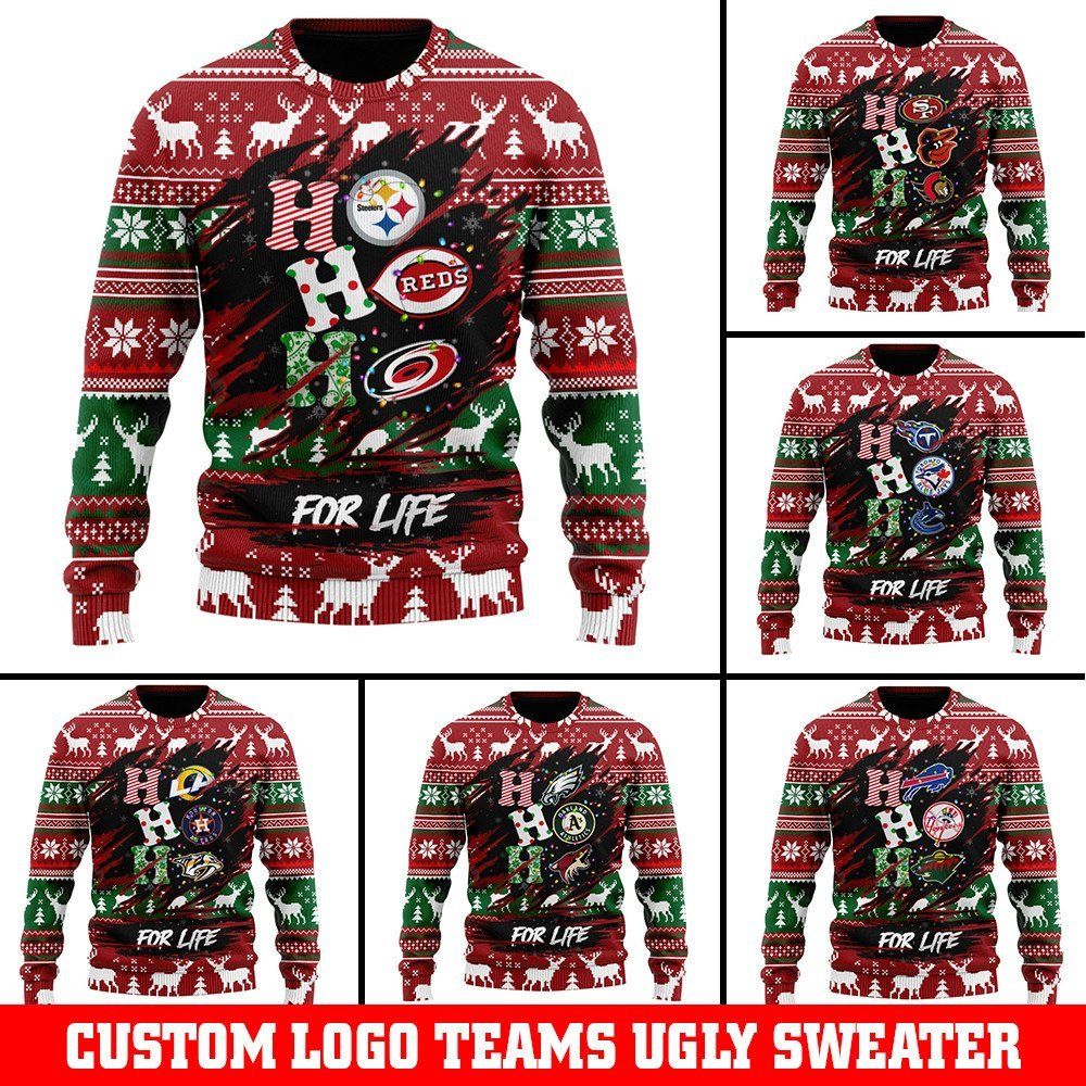 Custom Logo Teams Christmas Ugly Christmas Sweater Any Team Any League Xmas