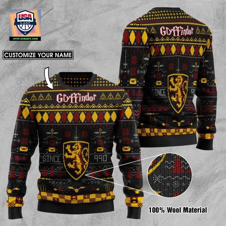 Custom Name Gryffindor Harry Potter Ugly Sweater
