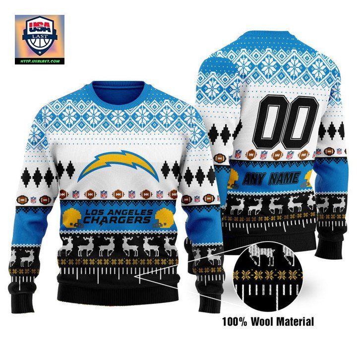 Custom Name Number Nfl Los Angeles Rams Playing Field Ugly Christmas Sweater