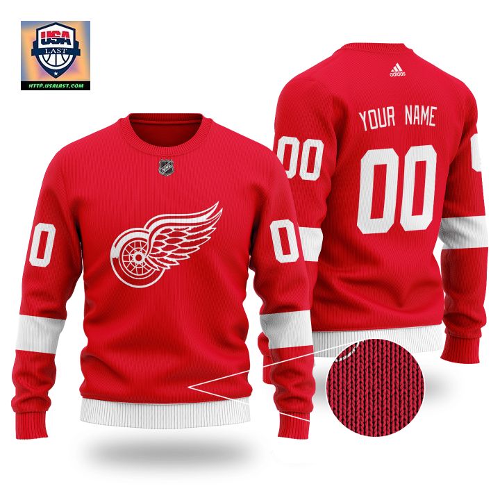 Custom Name Number Nhl Detroit Red Wings Red Sweater