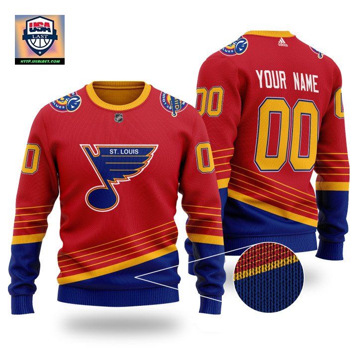Custom Name Number Nhl St Louis Blues Red Sweater