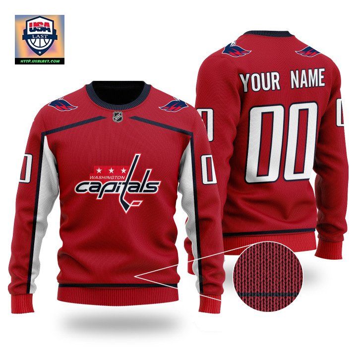 Custom Name Number Nhl Washington Capitals Red Sweater