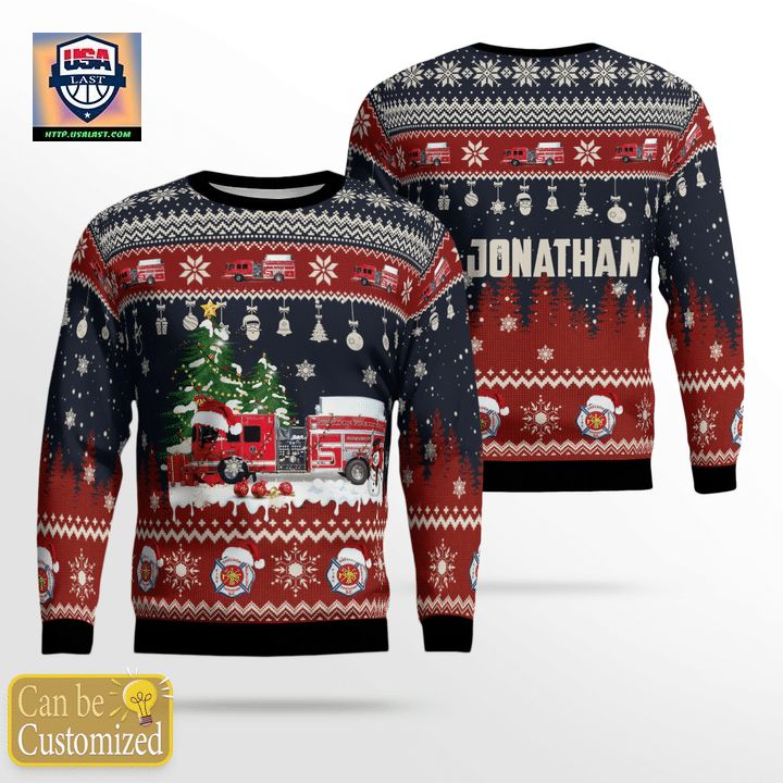 Custom Name Sheldon South Carolina Sheldon Fire Department Christmas Sweater 3D