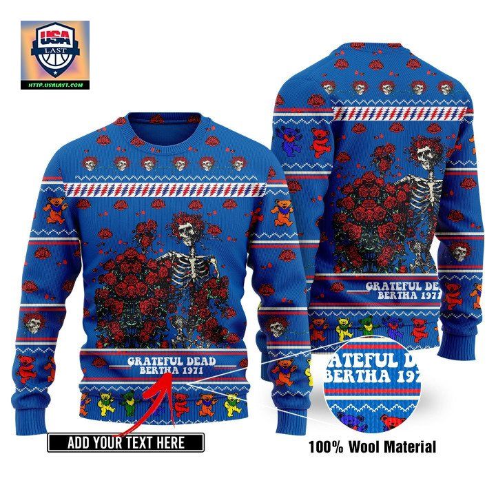 Custom Text Grateful Dead Knitted Sweater