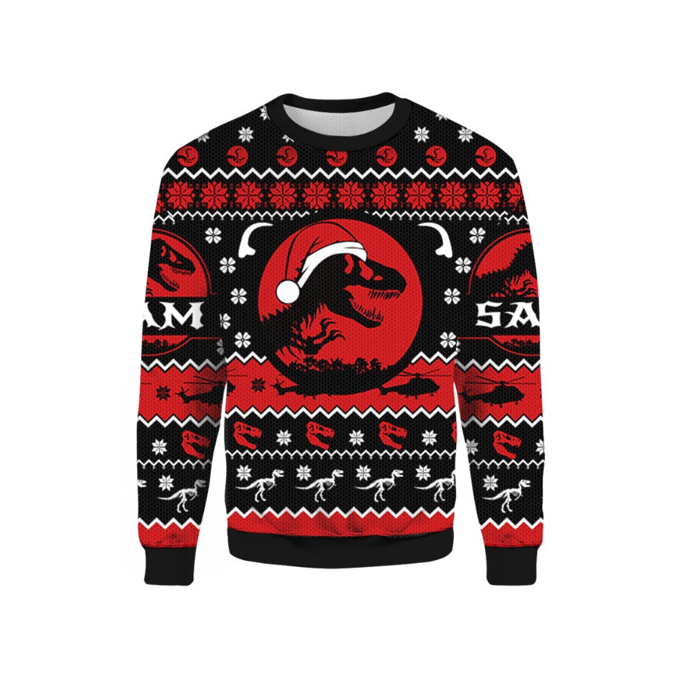 Customized Dinosaur Jurassic Park Ugly Christmas Sweater